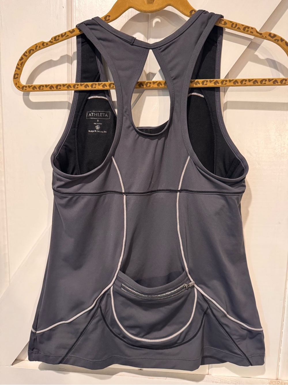Athleta Gray Racerback Built In Bra Running Tank Top Size Small - Picture 8 of 8